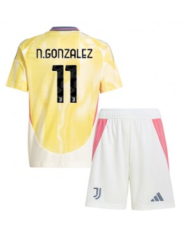 Juventus Nicolas Gonzalez #11 Replika Borta Kläder Barn 2024-25 Kortärmad (+ byxor)